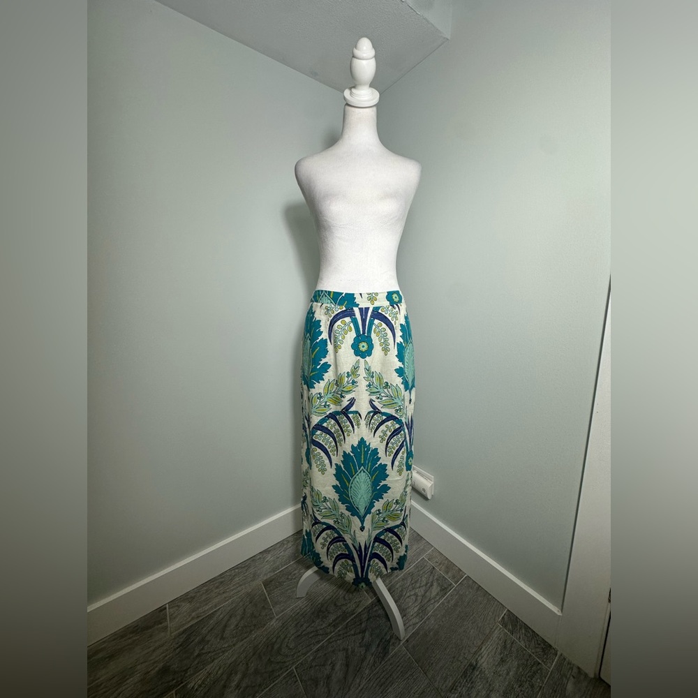 Sundance Linen Paisley Cottagecore Midi Skirt Size 10 - Picture 4 of 14